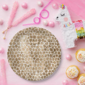 金ゴールドグラムキリンプリント ペーパープレート (パーティー)