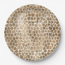 金ゴールドグラムキリンプリント ペーパープレート