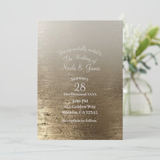 金ゴールドグラムギルドブラシモダンエレガンス結婚ズ 招待状 (スタンド正面)