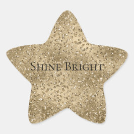 金ゴールドグラムグリジーグリッターヒョウ印刷 星シール