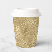 金ゴールドグラムグリジーグリッターヒョウ印刷 紙コップ (裏面)