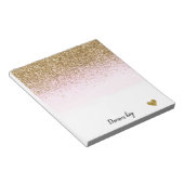 金ゴールドグラムグリジースパークルグリッターピンクグラデーション ノートパッド (アングル)