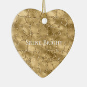 金ゴールドグラムグリッターキラフェレオパードプリント セラミックオーナメント (右)