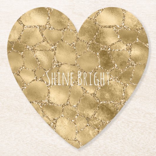 金ゴールドグラムグリッターキリンプリント ペーパーコースター (正面)