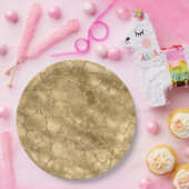 金ゴールドグラムグリッターキリンプリント ペーパープレート (パーティー)