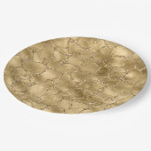 金ゴールドグラムグリッターキリンプリント ペーパープレート (アングル)