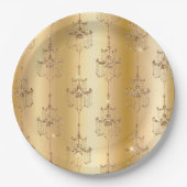 金ゴールドグラムグリッターシャンデリア ペーパープレート (正面)