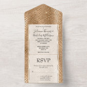 金ゴールドグラムグリッタースネークスキン オールインワン招待状 (内側)