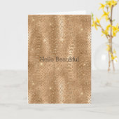 金ゴールドグラムグリッタースネークスキン カード (黄色い花)