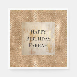 金ゴールドグラムグリッタースネークスキン スタンダードランチョンナプキン