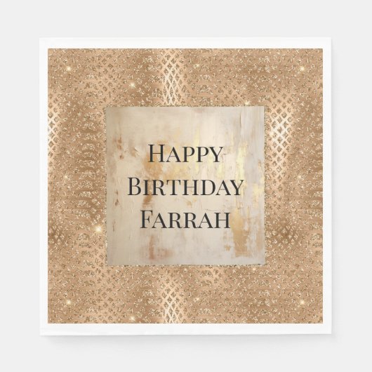 金ゴールドグラムグリッタースネークスキン スタンダードランチョンナプキン (正面)