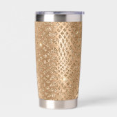 金ゴールドグラムグリッタースネークスキン 保温保冷タンブラー (左面)