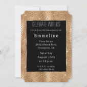 金ゴールドグラムグリッタースネークスキン 招待状 (正面)