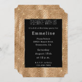 金ゴールドグラムグリッタースネークスキン 招待状 (正面/裏面)