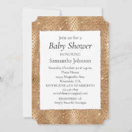 金ゴールドグラムグリッタースネークスキン 招待状