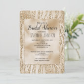 金ゴールドグラムグリッターゼブラアニマルブライダルシャワー 招待状 (スタンド正面)