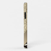 金ゴールドグラムグリッターゼブラプリントパーソナライズされた Case-Mate iPhoneケース (裏面/右)