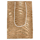 金ゴールドグラムグリッターゼブラプリント ミディアムペーパーバッグ (裏面)