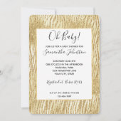 金ゴールドグラムグリッターゼブラプリント 招待状 (正面)