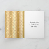 金ゴールドグラムグリッターダイヤモンド誕生日 カード (内部)