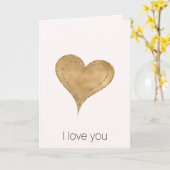金ゴールドグラムグリッターハート カード (黄色い花)