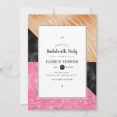 金ゴールドグラムグリッターバチェロレッテ 招待状 (正面)