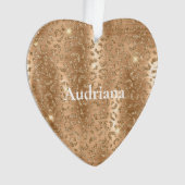 金ゴールドグラムグリッターヒョウ印刷 オーナメント (正面)