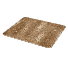金ゴールドグラムグリッターヒョウ印刷 カッティングボード