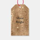 金ゴールドグラムグリッターヒョウ印刷 ギフトタグ (正面)