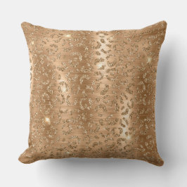 金ゴールドグラムグリッターヒョウ印刷 クッション