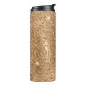 金ゴールドグラムグリッターヒョウ印刷 タンブラー (回転左)