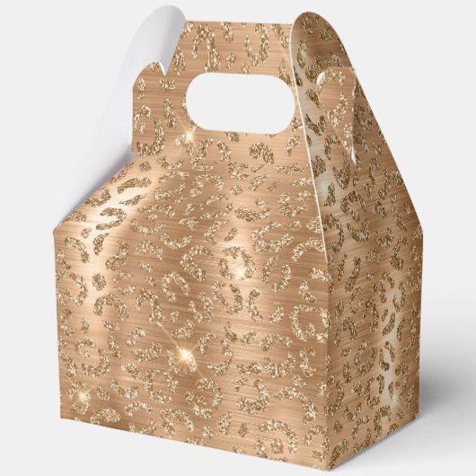 金ゴールドグラムグリッターヒョウ印刷 フェイバーボックス (正面)