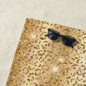 金ゴールドグラムグリッターヒョウ ビーチタオル (インサイチュ)