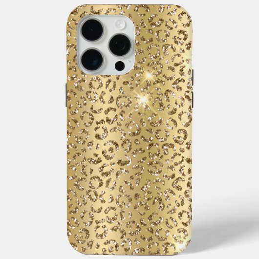 金ゴールドグラムグリッターヒョウ Case-Mate iPhoneケース (裏面)