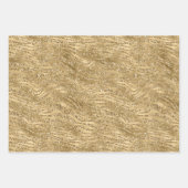 金ゴールドグラムグリッターヒョウGiraffe Zebra動物 ラッピングペーパーシート (正面2)