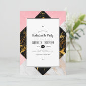 金ゴールドグラムグリッターマーブルバチェロレッテ 招待状 (スタンド正面)