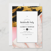 金ゴールドグラムグリッターマーブルバチェロレッテ 招待状 (正面)