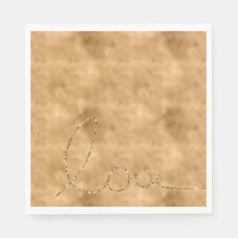 金ゴールドグラムグリッターラブ スタンダードランチョンナプキン