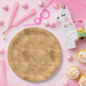 金ゴールドグラムグリッターラブ ペーパープレート (パーティー)