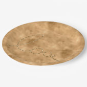 金ゴールドグラムグリッターラブ ペーパープレート (アングル)