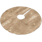 金ゴールドグラムグリッターレオパードクリスマス ブラッシュドポリエステルツリースカート (アングル)