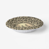 金ゴールドグラムグリッターレオパードプリント紙 ペーパーボウル (傾斜あり)