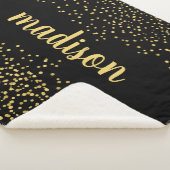 金ゴールドグラムグリッター紙吹雪 |お客様の名前(黒) シェルパブランケット (3/4)