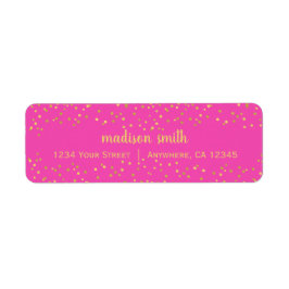 金ゴールドグラムグリッター紙吹雪 |ピンク差出人住所 ラベル