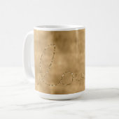 金ゴールドグラムグリッツグリッターラブハート コーヒーマグカップ (正面左)