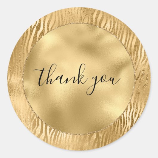 金ゴールドグラムグリッツゼブラプリント ラウンドシール (正面)