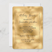 金ゴールドグラムグリッツベビーシャワー 招待状 (正面)