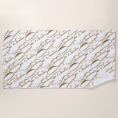 金ゴールドグラムグリッツ50と素晴らしいパターン ビーチタオル (正面)