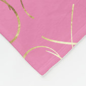 金ゴールドグラムシックピンクXOXO フリースブランケット (角)