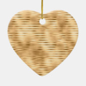 金ゴールドグラムストライプズパーソナライズされたモノグラム セラミックオーナメント (裏面)